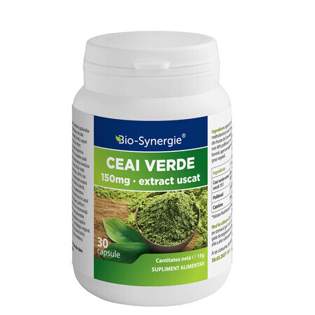 Estratto secco di tè verde, 150 mg, 30 capsule, Bio Synergie