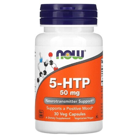 Neurotransmitter 5-HTP, 50 mg, 30 vegetarian capsules, Now Foods