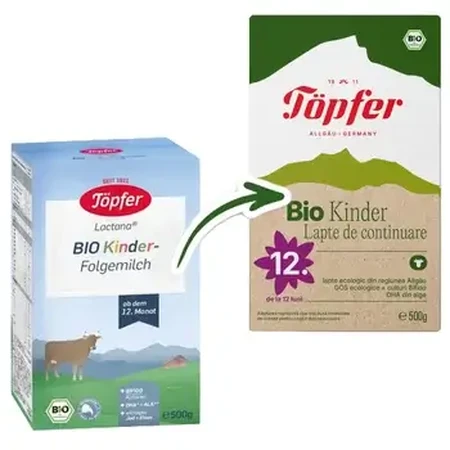 Latte in polvere biologico +12 mesi Kinder Lactana, 500 g, Topfer