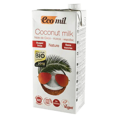 Organic unsweetened coconut vegetable drink, 1 L, Ecomil