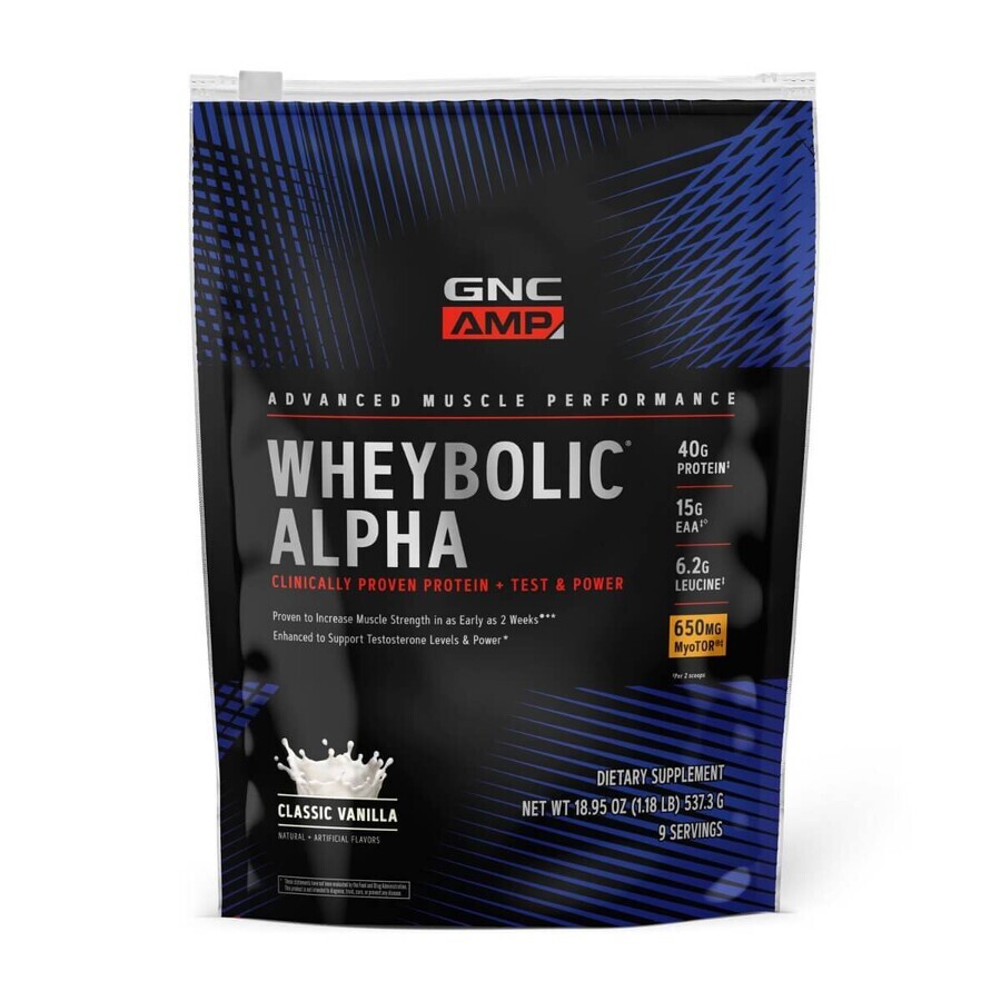 Gnc Amp Wheybolic Alpha, Proteína de Suero, Sabor Vainilla, 537.3 G