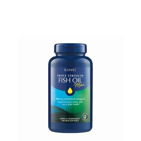 Gnc Triple Strength Fish Oil Mini, Ulei De Peste Mini Capsule, 240 Cps