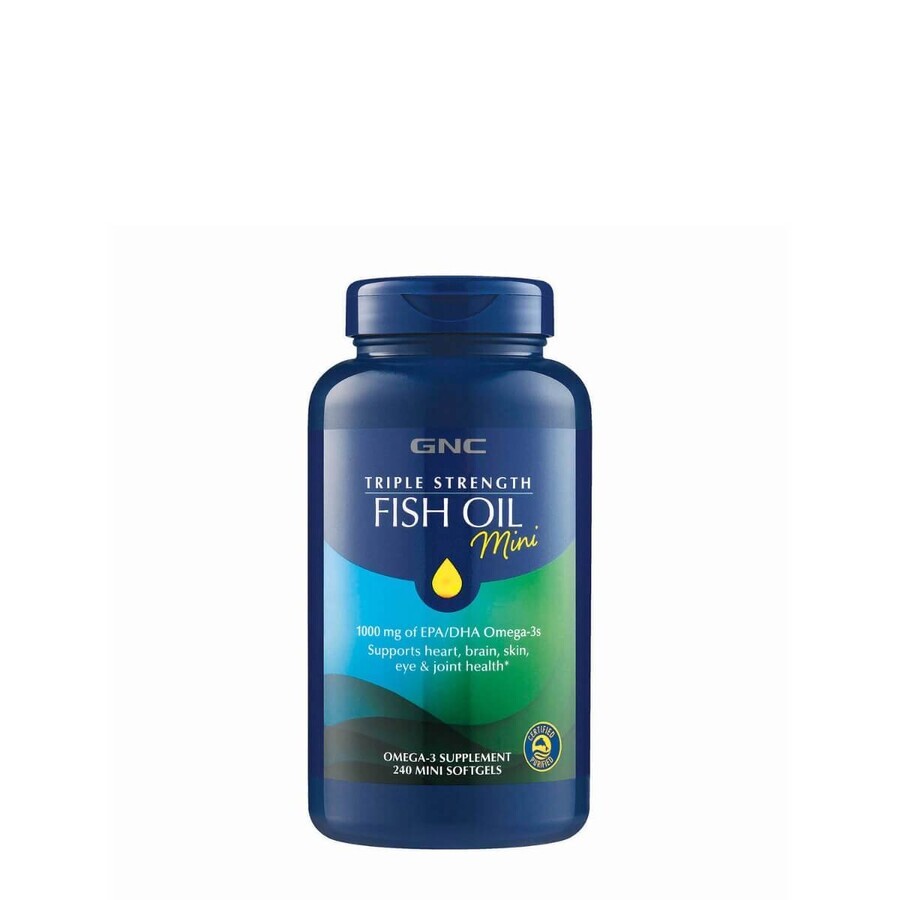 Gnc Triple Strength Fish Oil Mini, Ulei De Peste Mini Capsule, 240 Cps