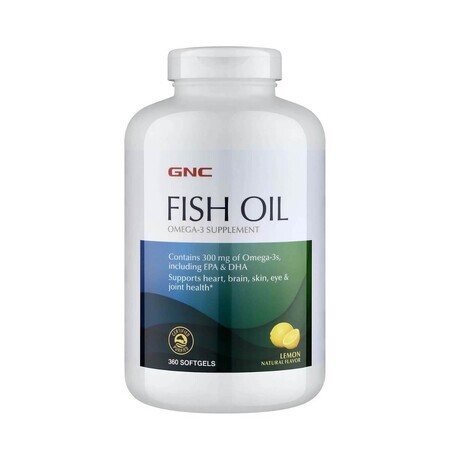 Gnc Fish Oil, Ulei De Peste Cu Aroma Naturala De Lamaie, 360 Cps