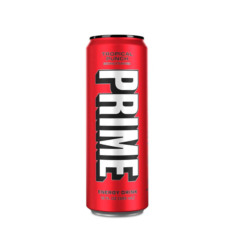 Prime By Logan Paul X Ksi Energy Drink Usa, Energie- en Rehydratiedrank met Tropical Punch smaak, 355 ml