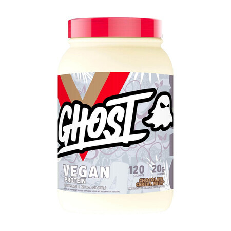 Ghost Vegan Protein, Chocolate Flavored Vegetable Protein Cereal Milk, 980 G