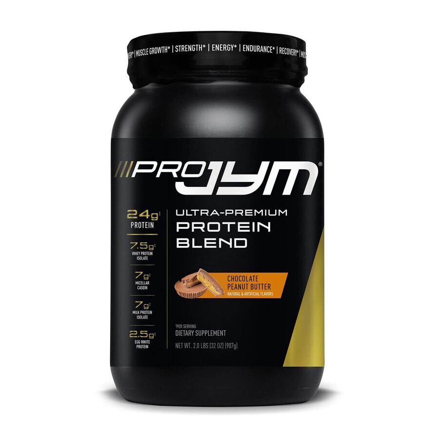 Jym Pro Jym Ultra-Premium-Protein-Mischung, Premium-Protein-Mischung mit Schokoladengeschmack und Erdnussbutter, 902 G