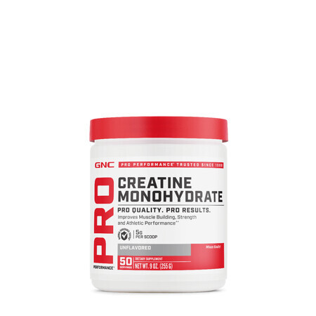 Gnc Pro Performance Creatina Monohidrato, Creatina Monohidrato Sin Sabor, 255 G