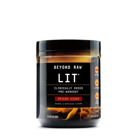 Gnc Beyond Raw Lit, Fórmula pre-entrenamiento con sabor a sidra especiada , 414 G