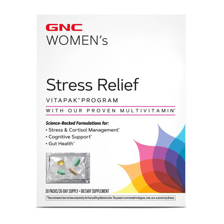 Gnc Women's Vitapak Alivio del Estrés, Programa de reducción del estrés, 30 sobres