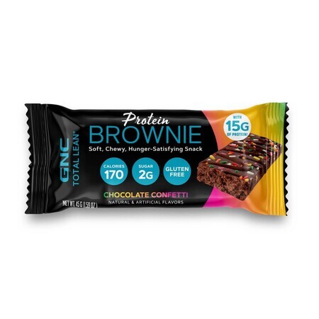 Gnc Total Lean Protein Brownie Chocolate Brownie Confetti, Brownie Confetti Sabor Chocolate, 45 G