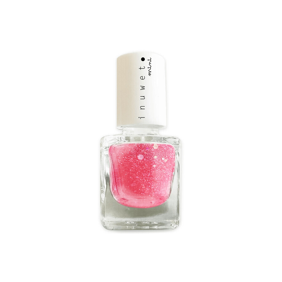 Inuwet Inuwet mini kindernagellak op waterbasis met aardbeiengeur, Fushia, 5 ml