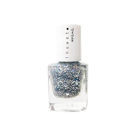 Glitter Silver Dreamer, Inuwet mini, Kindernagellack auf Wasserbasis mit Vanillegeschmack, 5 ml