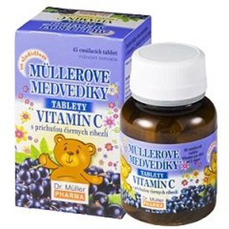 Dr.Muller Müller's Teddy Bears® cu aromă de coacăze negre și vitamina C 45 comprimate