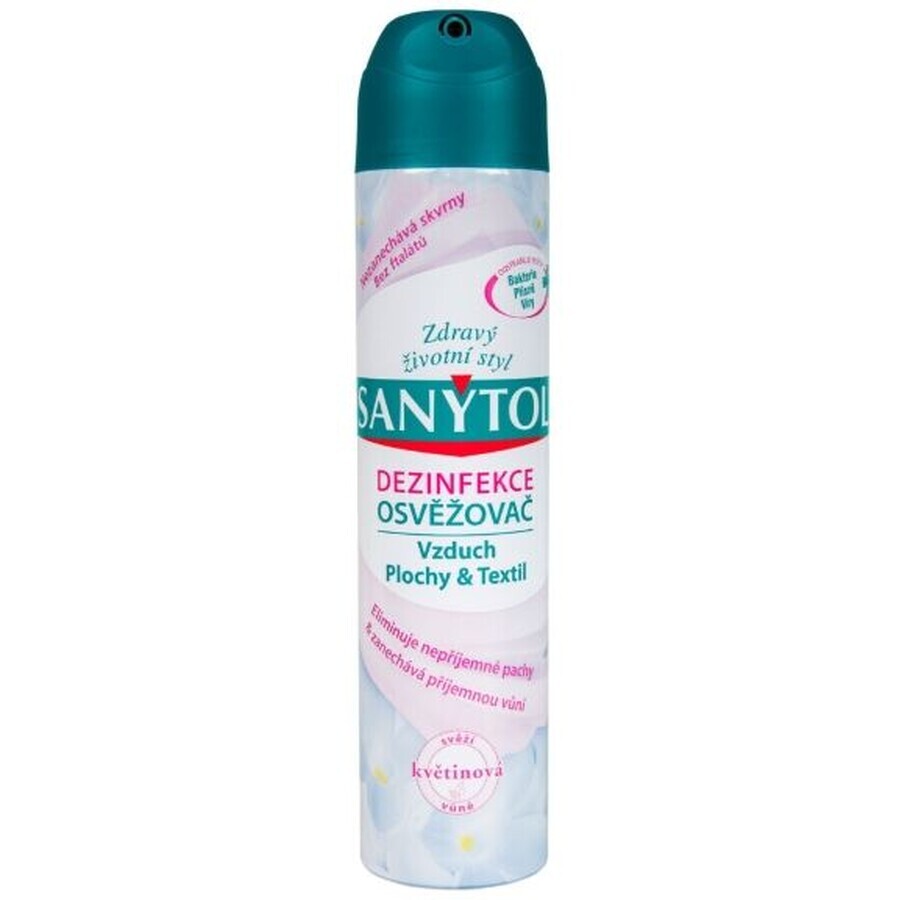 Sanytol Désodorisant désinfectant pour l'air, les surfaces et les tissus Parfum floral 300 ml