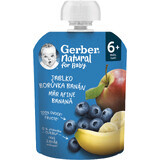 Gerber Natural manzana, arándano y plátano bolsa 6m+ 90 g