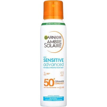 Garnier Ambre Solaire Solaire Sensitive Bruma Protectora Avanzada, protección muy alta, pieles ligeramente sensibles, FPS 50+, 150 ml