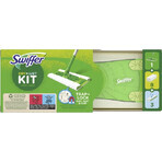 Swiffer Starter Set con 1 mango, 8 toallitas secas y 3 paños de limpieza