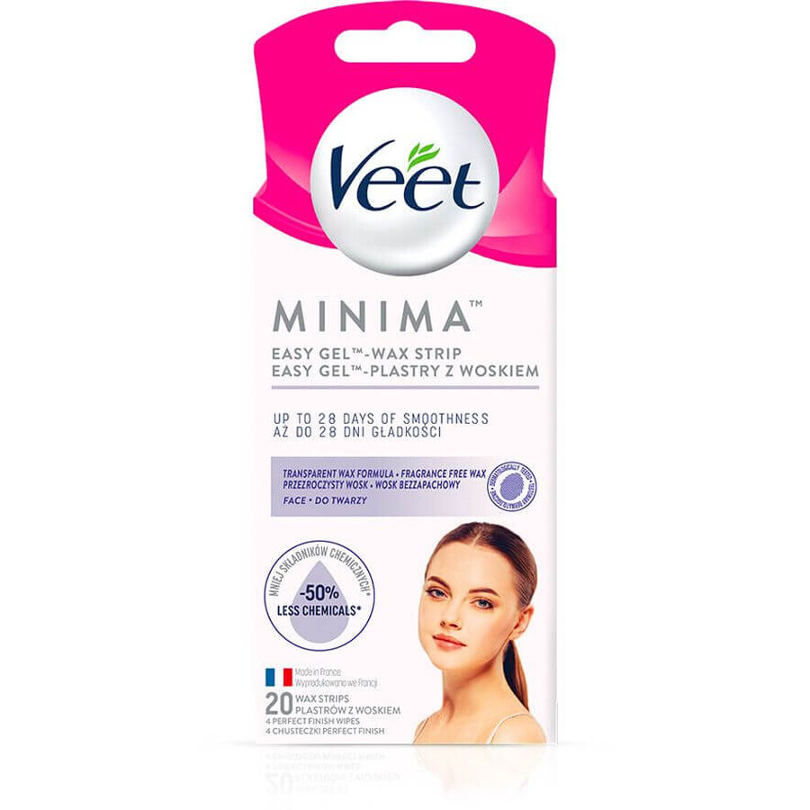 Veet Minima Hypoallergenic Facial Wax Strips 20 pieces