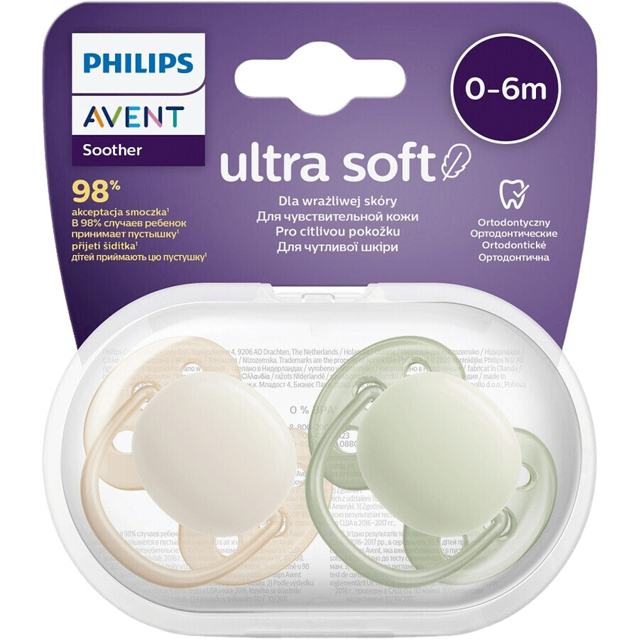 Philips Philips Avent Ultrasoft Premium Neutral Sucette 0-6m garçon 2 pcs