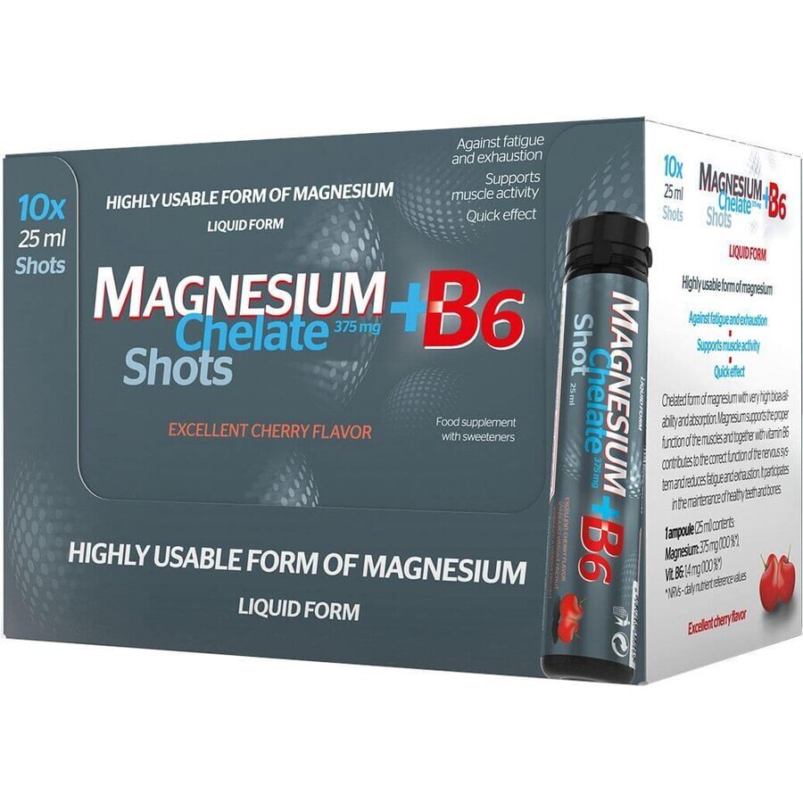 Salutem magnesium chelate shot Salutem magnesium chelate + B6 cherry flavour, ampoules 10 x 25 ml