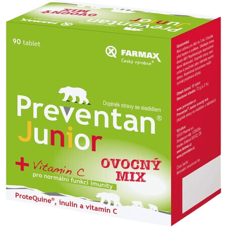 Farmax Preventan Junior + vitamin C fruit mix 90 tablets