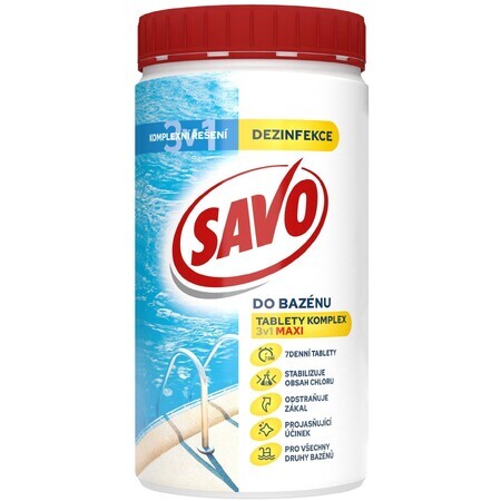 Savo swimming pool chlorine tablets MAXI complex 3in1 1.2 kg