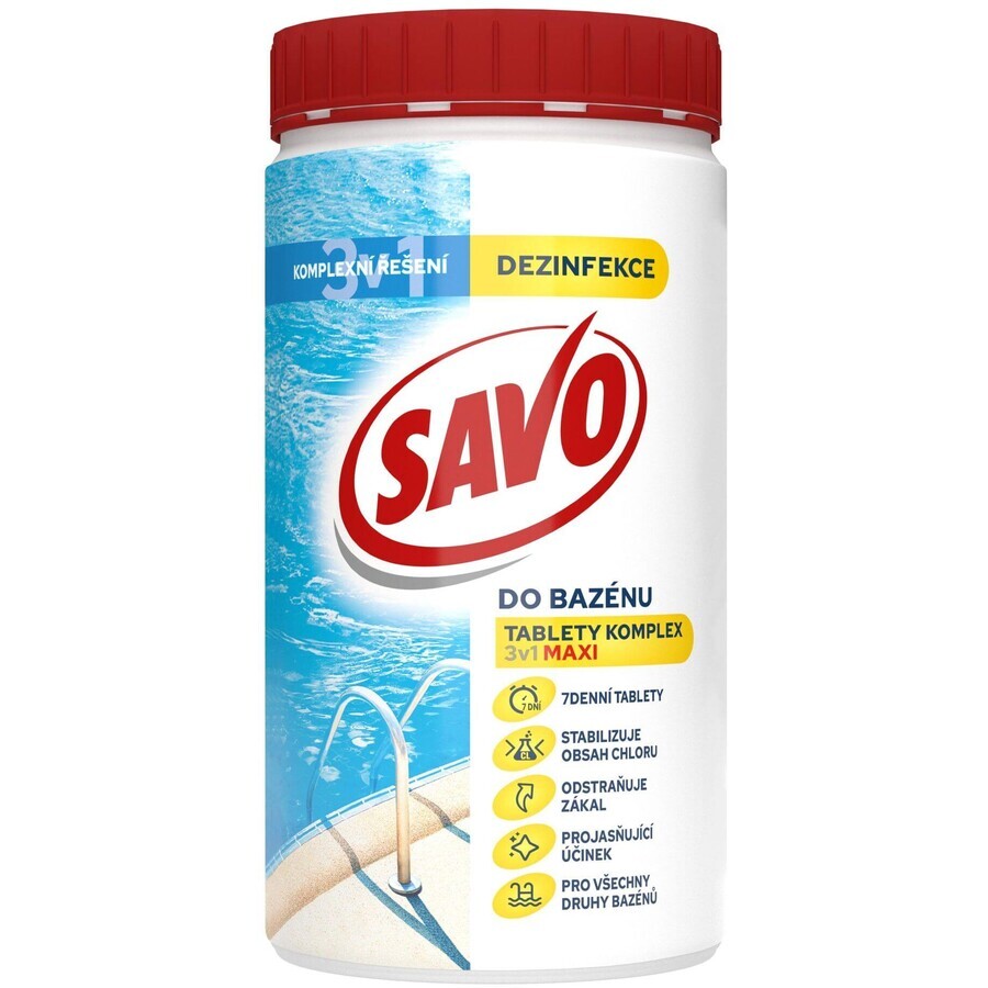 Savo swimming pool chlorine tablets MAXI complex 3in1 1.2 kg