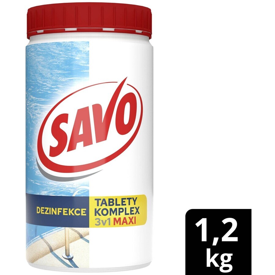 Savo swimming pool chlorine tablets MAXI complex 3in1 1.2 kg