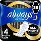 Compresas higi&#233;nicas Always Ultra Secure Night (talla 4) con alas 36 unidades