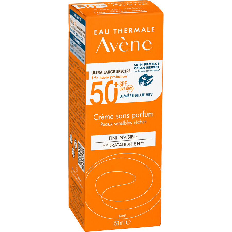 Avène Crema Piel Sensible SPF 50+ sin perfume 50 ml