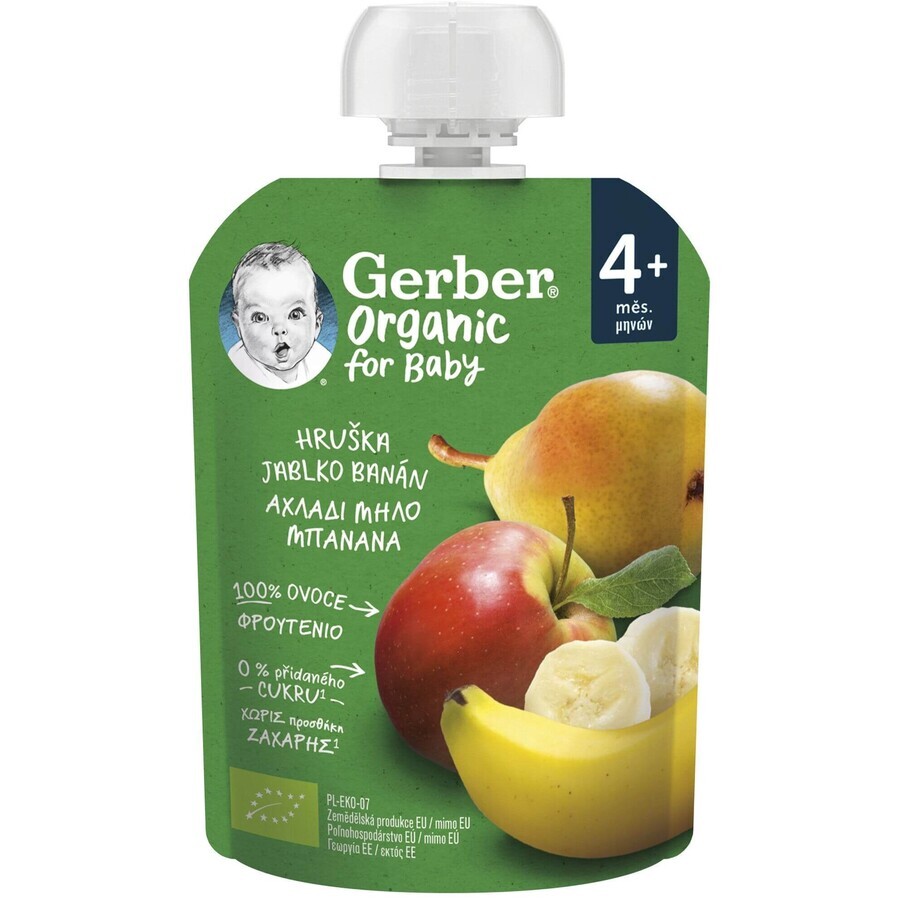 Gerber Organic Cápsula pera, manzana y plátano 90 g