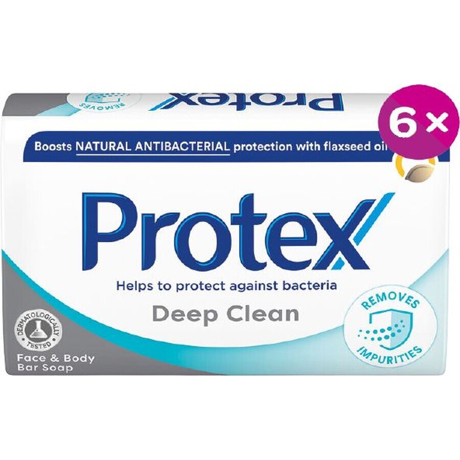 Protex Deep Clean Solid soap with natural antibacterial protection 6 x 90 g