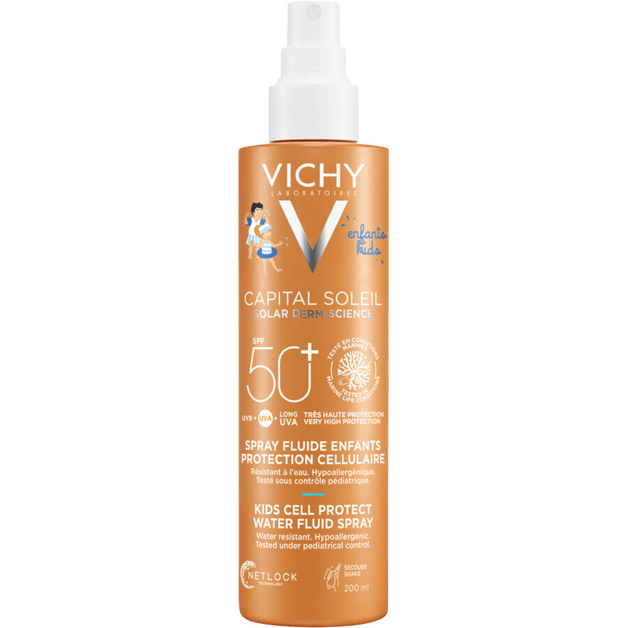 Vichy Capital Soleil Soleil Fluid Spray auch für empfindliche Kinderhaut geeignet SPF50+ 200 ml