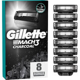 Cabezales de afeitado de recambio Gillette Mach3 Charcoal para hombre 8 piezas