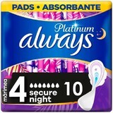 Compresas higiénicas Always Platinum Secure Night 10 unidades