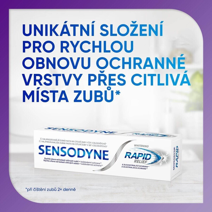 Sensodyne Rapid Relief Dentifricio sbiancante 3 x 75 ml