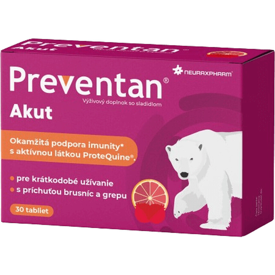 Preventan Akut mit Cranberry- und Grapefruit-Geschmack 30 Tabletten