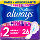 Toallas higi&#233;nicas Always Platinum Super (talla 2) con alas 26 uds.