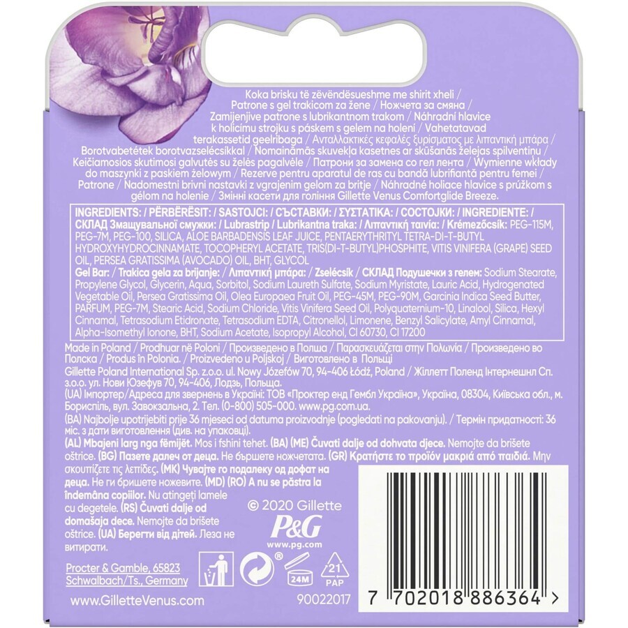 Gillette Venus Venus Venus Venus Venus Venus Comfortglide breeze Ersatzköpfe 4 Stück