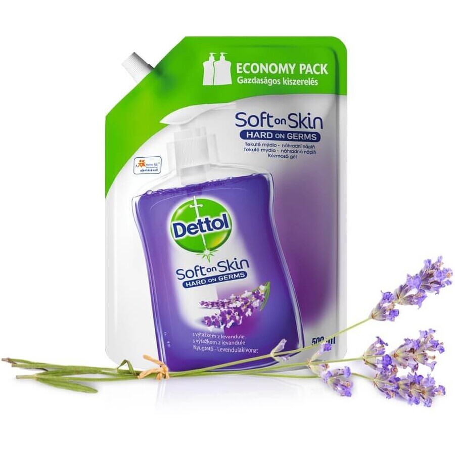 Dettol Recambio de Jabón Líquido con Extracto de Lavanda 500 ml