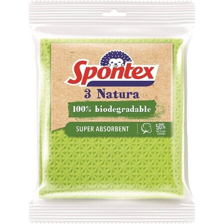 Toallitas esponjosas Spontex Nature 3 uds.