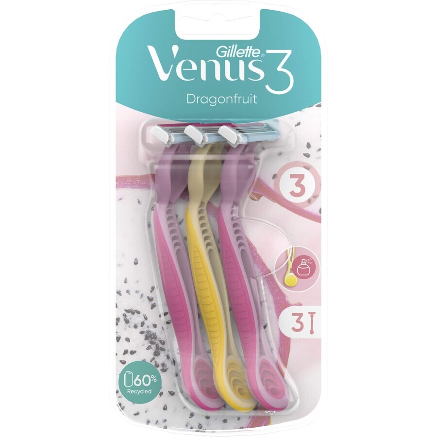 Maquinillas de afeitar Gillette Venus Venus 3 Dragonfruit 3 pcs