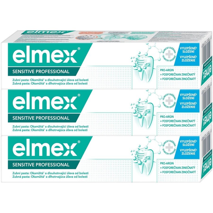 Elmex Sensitive Professional Gentle Whitening Toothpaste for sensitive teeth 3 x 75 ml