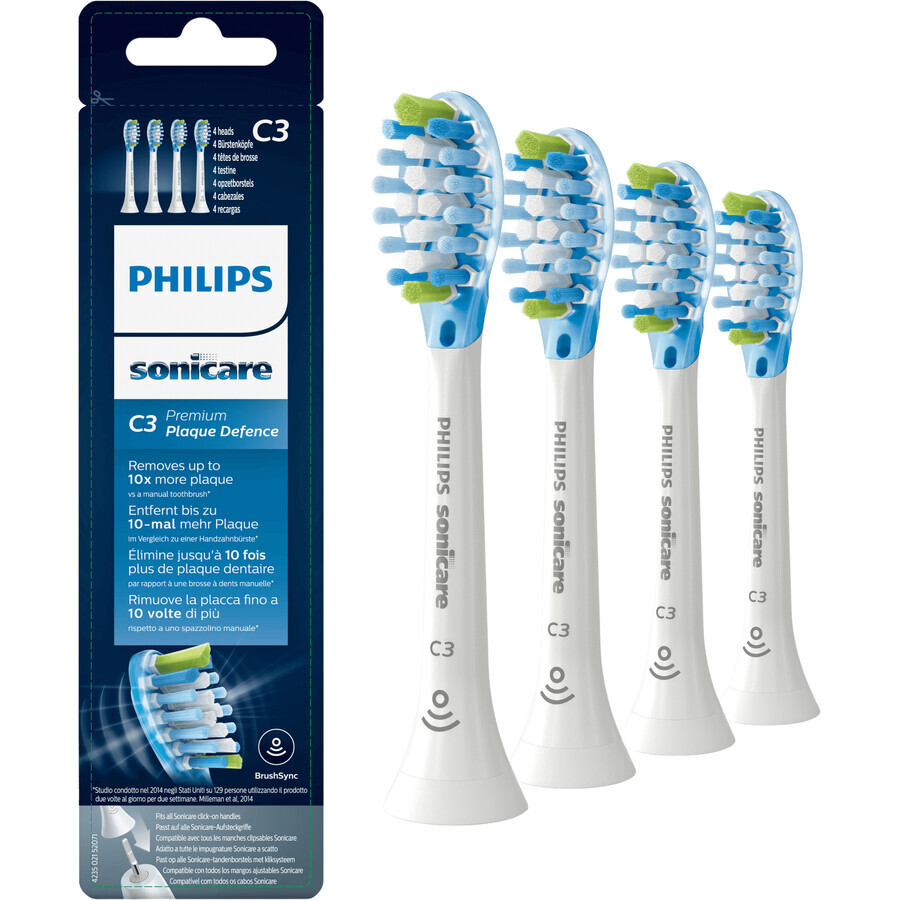 Philips Sonicare Premium Plaque Defence HX9044/17 Tapa de recambio 4 piezas