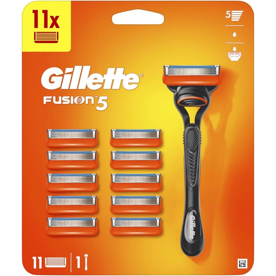 Aparat de ras Gillette Fusion + 11 capete de schimb Pachet special