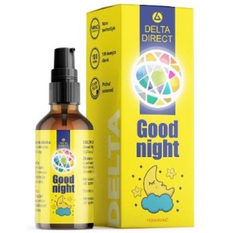 Delta Direct Good Night Melatonina líquida con dosificador bajo la lengua naranja 30 ml