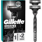 Rasoio da uomo Gillette Mach3 Charcoal + 2 testine di rasatura