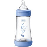 Chicco Perfect5 Silikon-Futterflasche, blau 240 ml