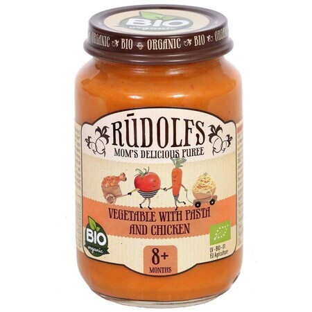 Rudolfs bio pasta vegetal y pollo 190 g